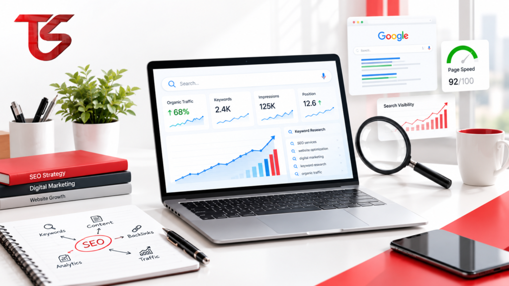 Search Engine Optimization strategy and website analytics by Top Solution Today